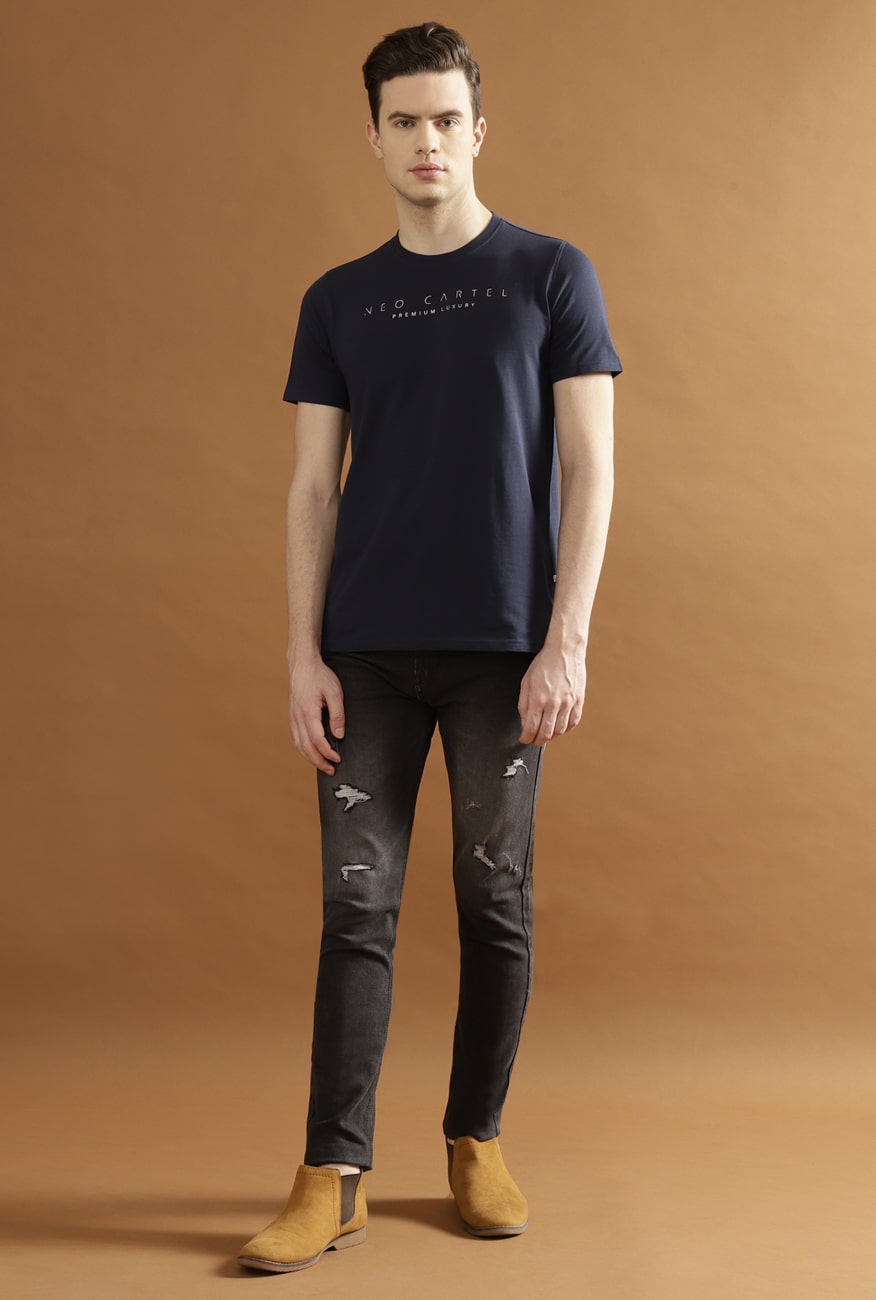 Jericho Single Jersey 100% Cotton T-Shirt – Navy