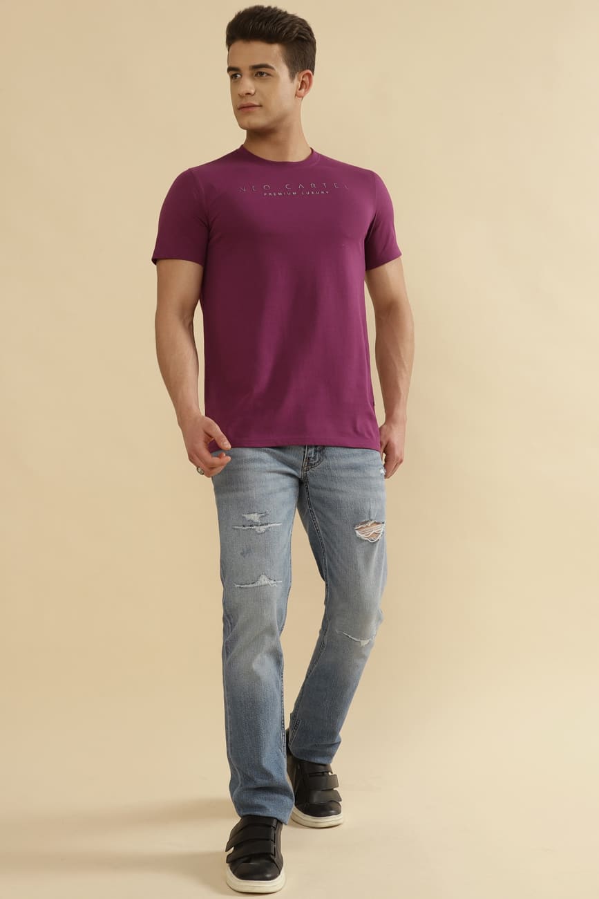 Jericho Single Jersey 100% Cotton T-Shirt – Purple