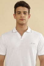 JHONNY | S/J Popcorn Structure 100% COTTON T-Shirt – WHITE