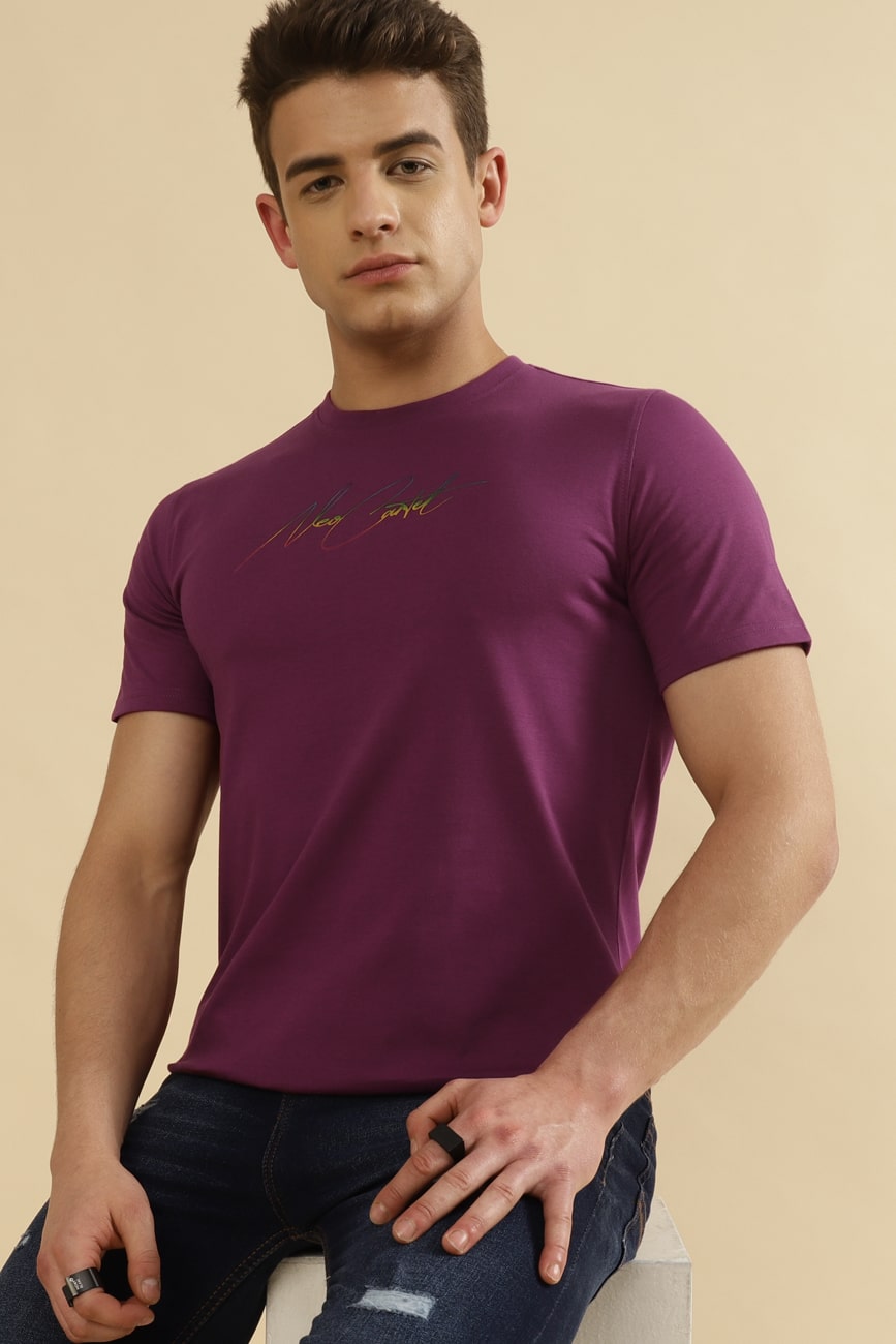 BULLSEYE Single Jersey 100% Cotton T-Shirt – Purple