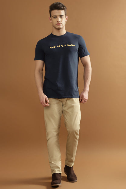 JUSTIN Single Jersey 100% Cotton T-Shirt – Navy