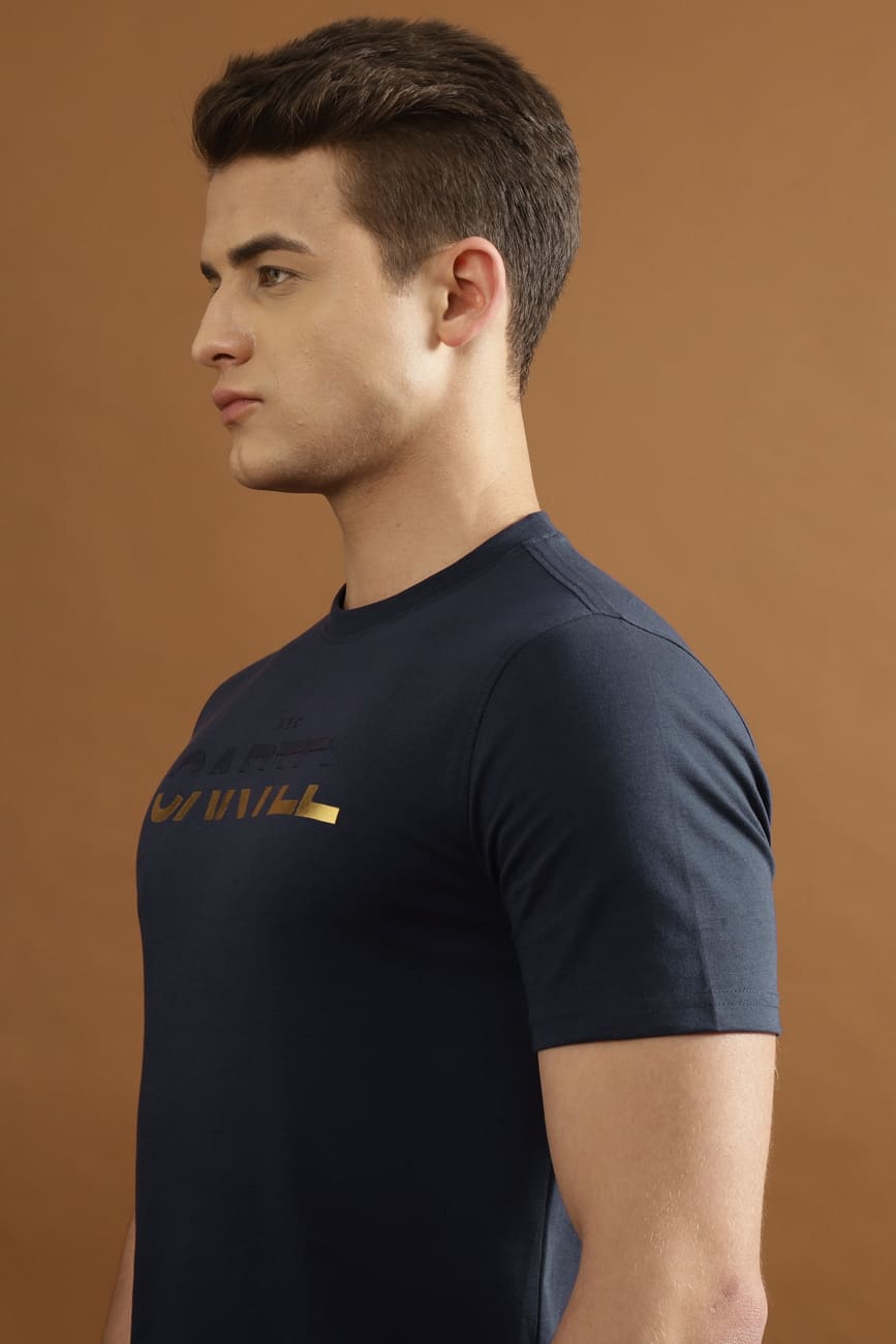 JUSTIN Single Jersey 100% Cotton T-Shirt – Navy