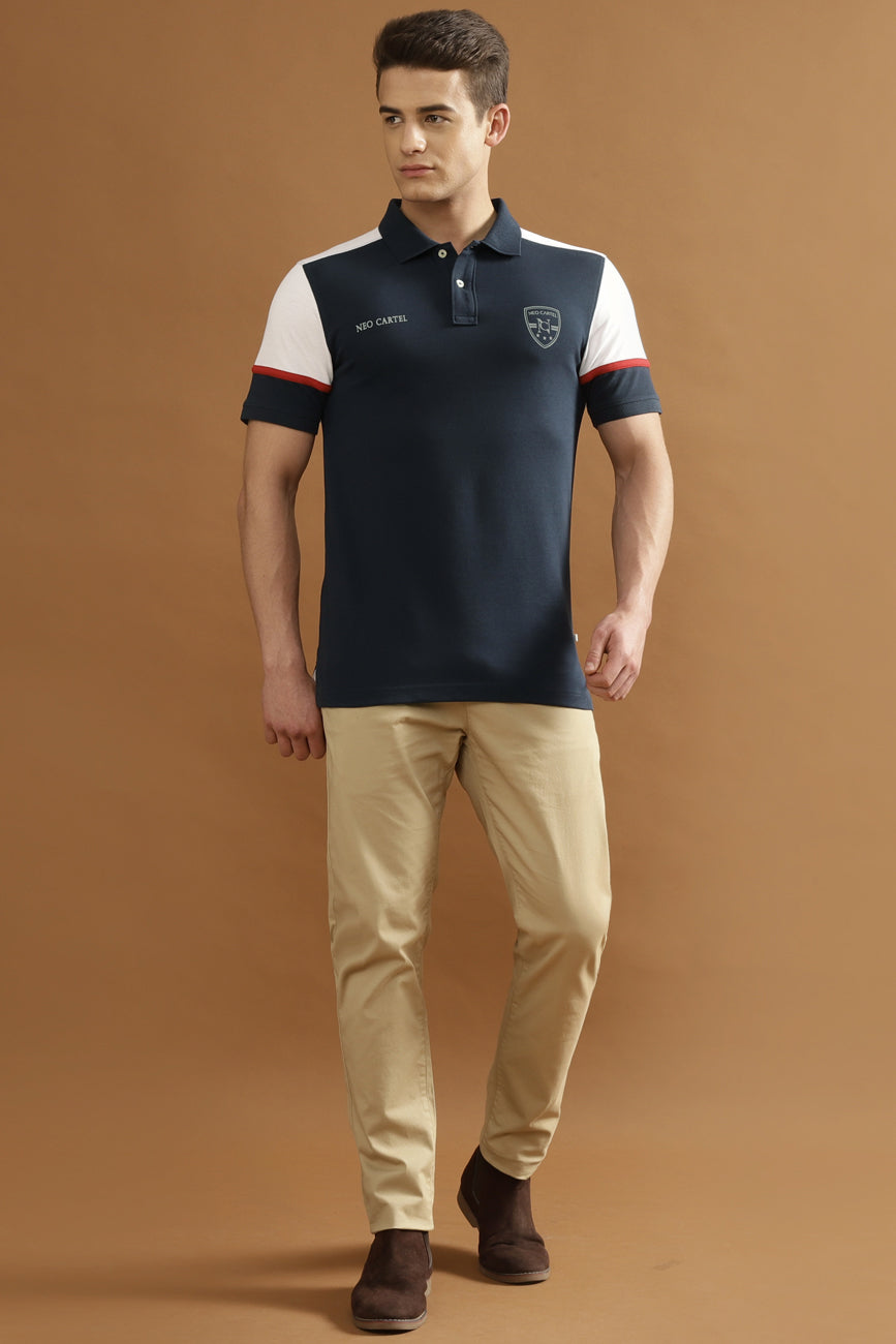 LEO Pique 100% COTTON T-Shirt – NAVY