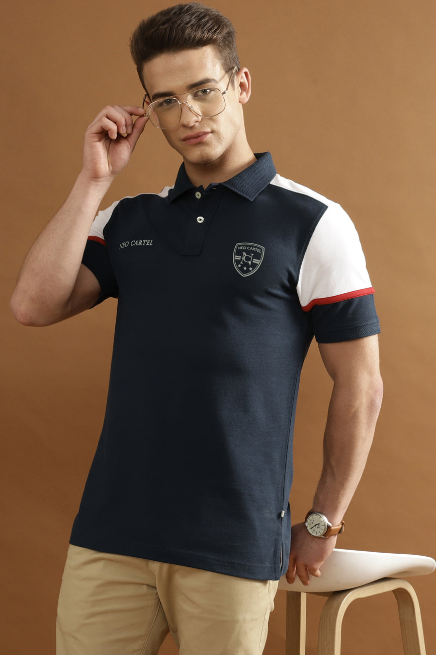 LEO Pique 100% COTTON T-Shirt – NAVY