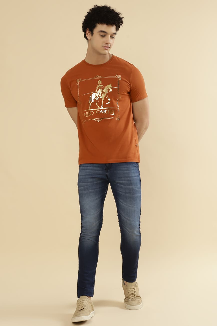 GOTHAM Single Jersey 100% Cotton T-Shirt – Terracotta