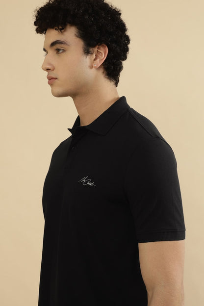 CRUZ Pique 100% COTTON T-Shirt – Black