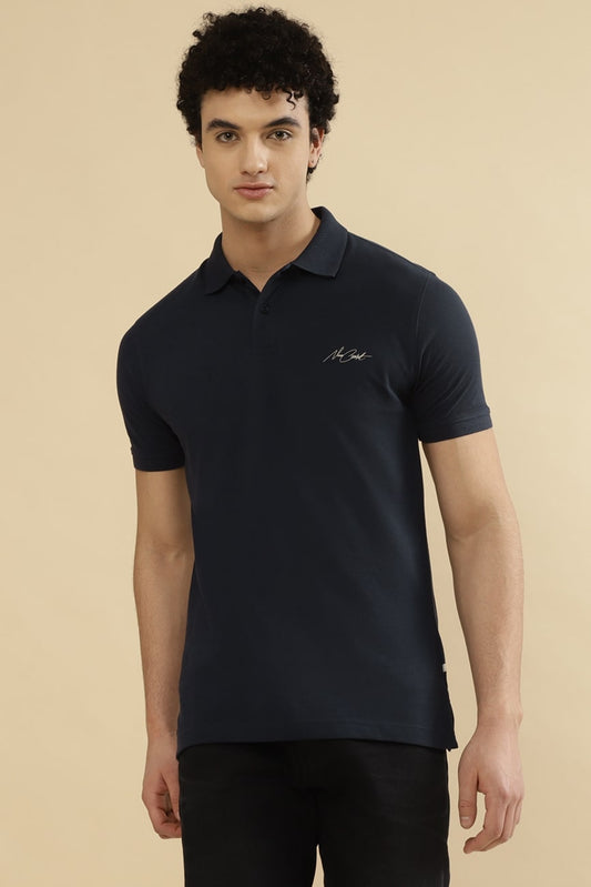 CRUZ Pique 100% COTTON T-Shirt – NAVY