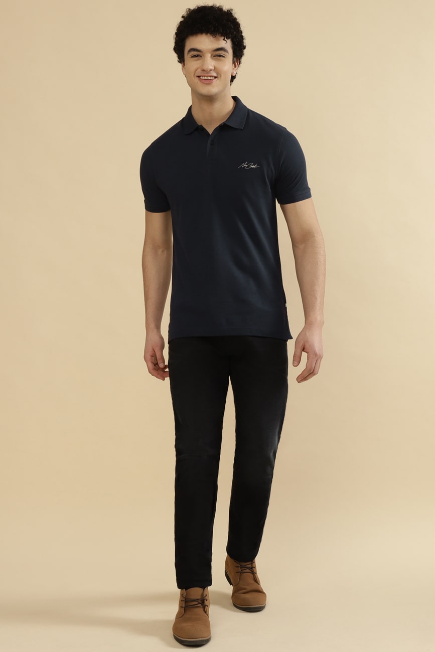 CRUZ Pique 100% COTTON T-Shirt – NAVY