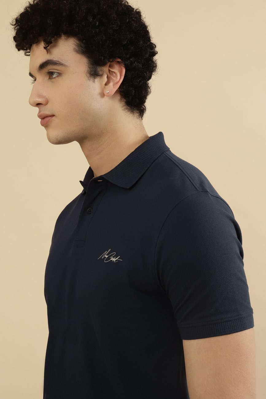 CRUZ Pique 100% COTTON T-Shirt – NAVY